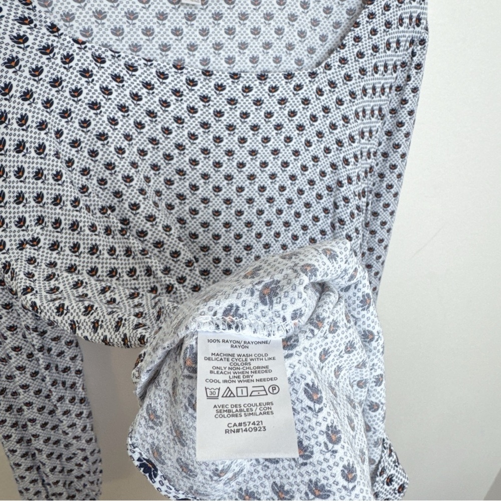 Loft Womens Small Rayon Long Sleeve Printed Blouse - Picture 12 of 15